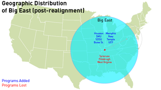 Illustration for article titled See The Big East Get Much Bigger And Much Less Eastern With Conference Realignment Visualizations